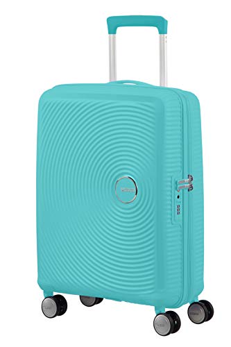 American Tourister Soundbox - Spinner 55/20 Tsa Exp, Valigia Espandibile, S (55 cm - 41 L), Blu (Poolside Blue)