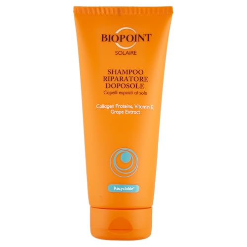 Biopoint Solaire - Shampoo Doposole Riparatore per Capelli Secchi e Danneggiati, Protegge dallo Stress Solare, Azione Disseccante e Ristrutturante, Dona Idratazione e Nutrizione, 200 ml