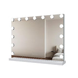 SONNI, Hollywood - Specchio da trucco, 58 x 46 cm, con 3 temperature di colore, 15 lampadine a LED, specchio grande con controllo touch e funzione di memoria della luminosità