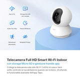 TP-Link Telecamera Wi-Fi Interno 2K(3MP), Videocamera sorveglianza, Visione Notturna, Notifiche in Tempo Reale, Storage su Cloud, MicroSD fino a 256GB, Funziona con Alexa e Google Assistant Tapo C210