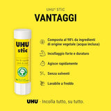 UHU Stic 5x8.2g colla per bambini, sicura da usare per i lavoretti, adatta per la scuola, l'ufficio, l'università