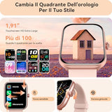 Orologio Smartwatch Donna- 1.91" Smartwatch con Chiamata Bluetooth Alexa, 24H Sonno Cardiofrequenzimetro Spo2, 120 Modalità Sport, Impermeabile IP68 Sportivo Digitale Contapassi Donna per Android iOS