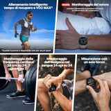 TicWatch Pro 5 Enduro Slate Smartwatch da uomo 1,43" Android Wear OS Smart Watch 90 ore di batteria 110+ modalità di allenamento 7/24 frequenza cardiaca Salute GPS Bussola Non compatibile con iPhone