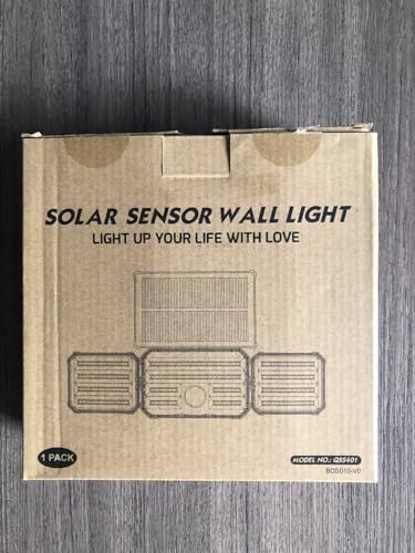 Faretto Led da Esterno Solare con Sensore di Movimento, Luce Solare Led Esterno con Funzione Allarme, 4 Modes IP67 Impermeabile Lampada Solare da Esterno con Telecomando e Pannello Solare per Giardino