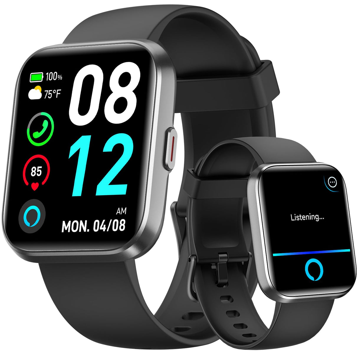 Smartwatch Uomo Donna, 1.8" Orologio Smartwatch con Effettua/Risposta Chiamate, Orologio Fitness con 100+ Modalità Sportive, Contapassi/Sonno/Cardiofrequenzimetro/SpO2, IP68 Activity Fitness Tracker