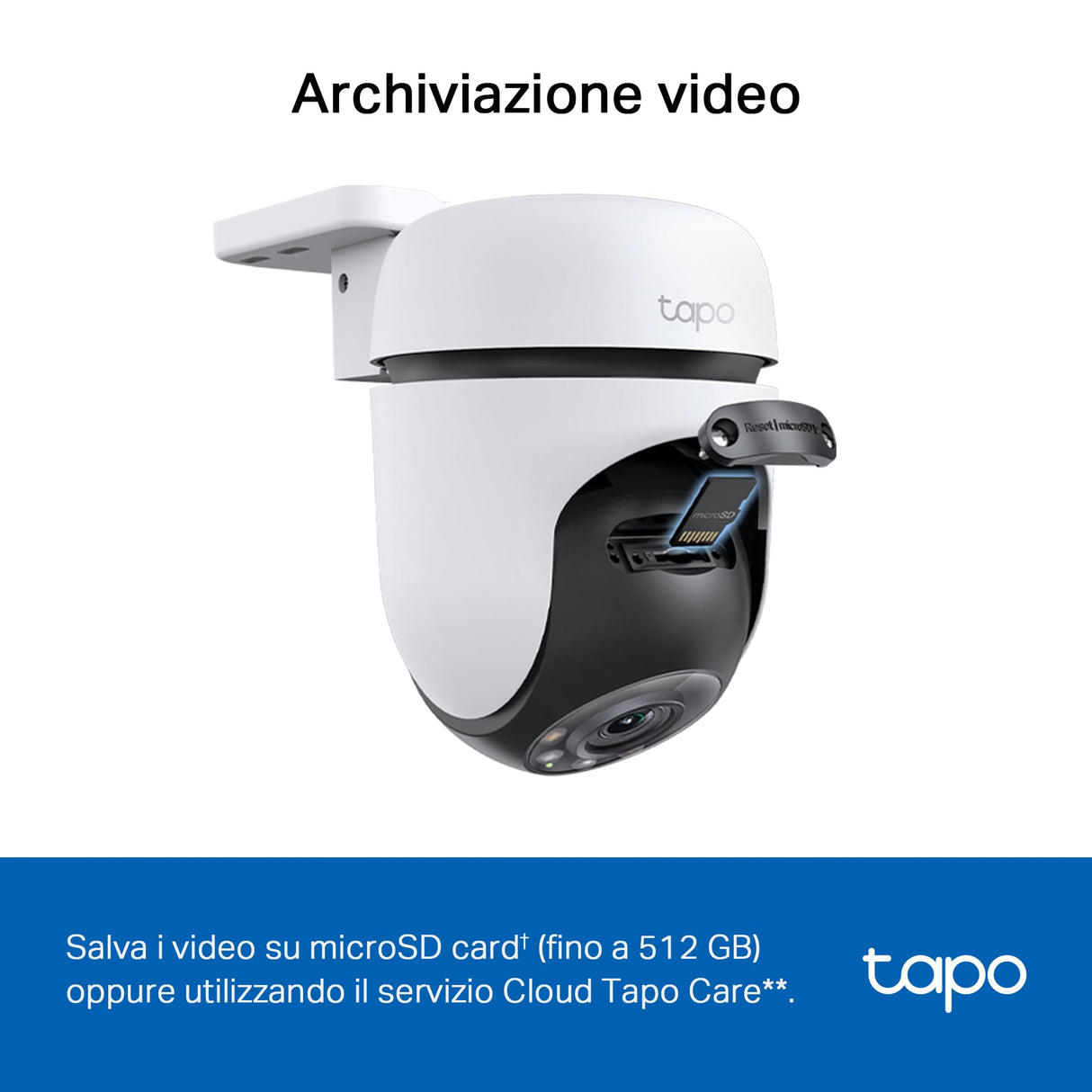 Tapo C510W Telecamera WiFi Esterno QHD 2K, 360° Visuale, Visione Notturna a Colori, Telecamera IP di Sorveglianza, Sensore di Movimento, Impermeabile IP65, Audio Bidirezionale, Alexa