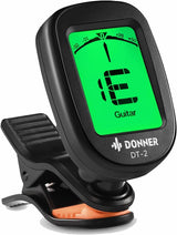 Donner Accordatore Chitarra Elettronico Cromatico Tuner a Clip per Chitarra, Basso, Ukulele e Violino con DSchermo LCD 360° Rotazione (DT-2)