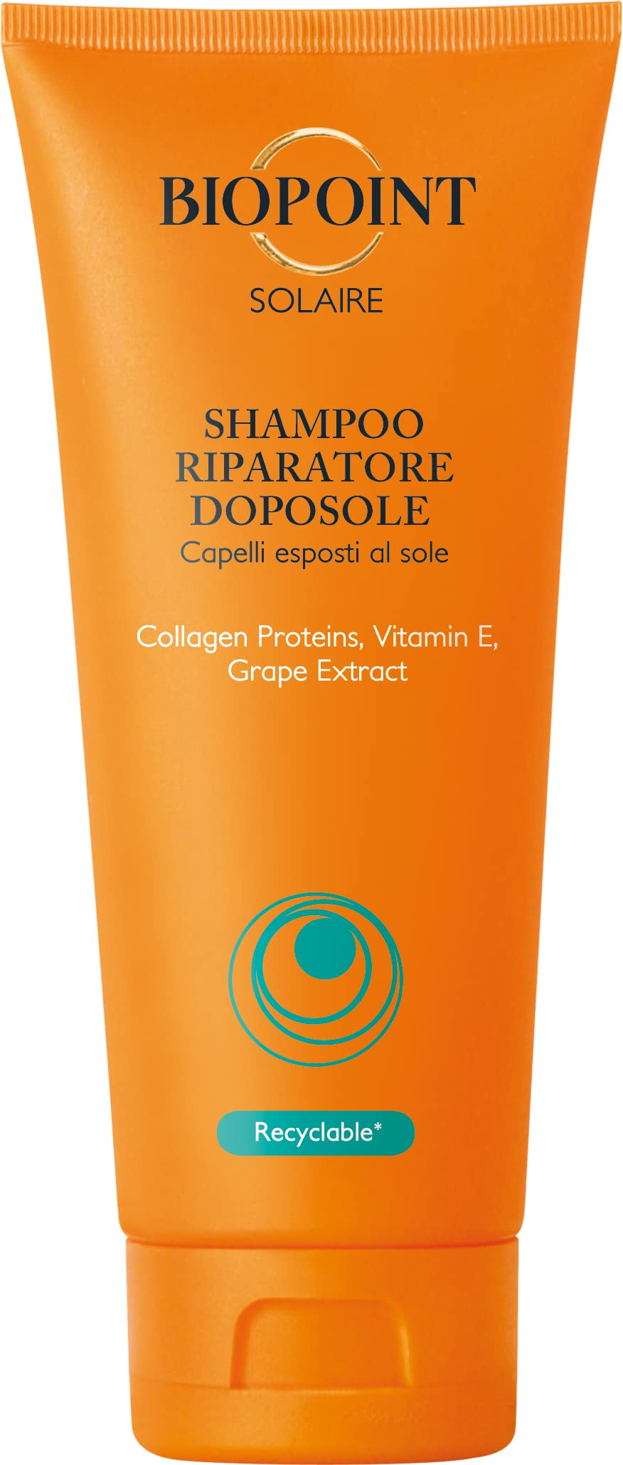 Biopoint Solaire - Shampoo Doposole Riparatore per Capelli Secchi e Danneggiati, Protegge dallo Stress Solare, Azione Disseccante e Ristrutturante, Dona Idratazione e Nutrizione, 200 ml