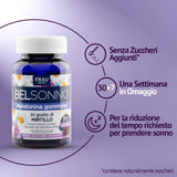 FRAU BEL SONNO, 30+7 Caramelle di Melatonina Gommosa con Valeriana, Camomilla, Lavanda e Vitamina B6, per Favorire il Sonno, Gusto Mirtillo