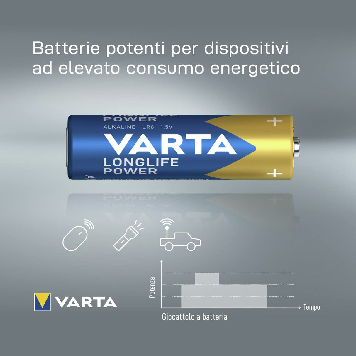 Varta - Batteria alcalina - AA x 8+4 Free - Longlife Power (LR6) [la confezione può variare]