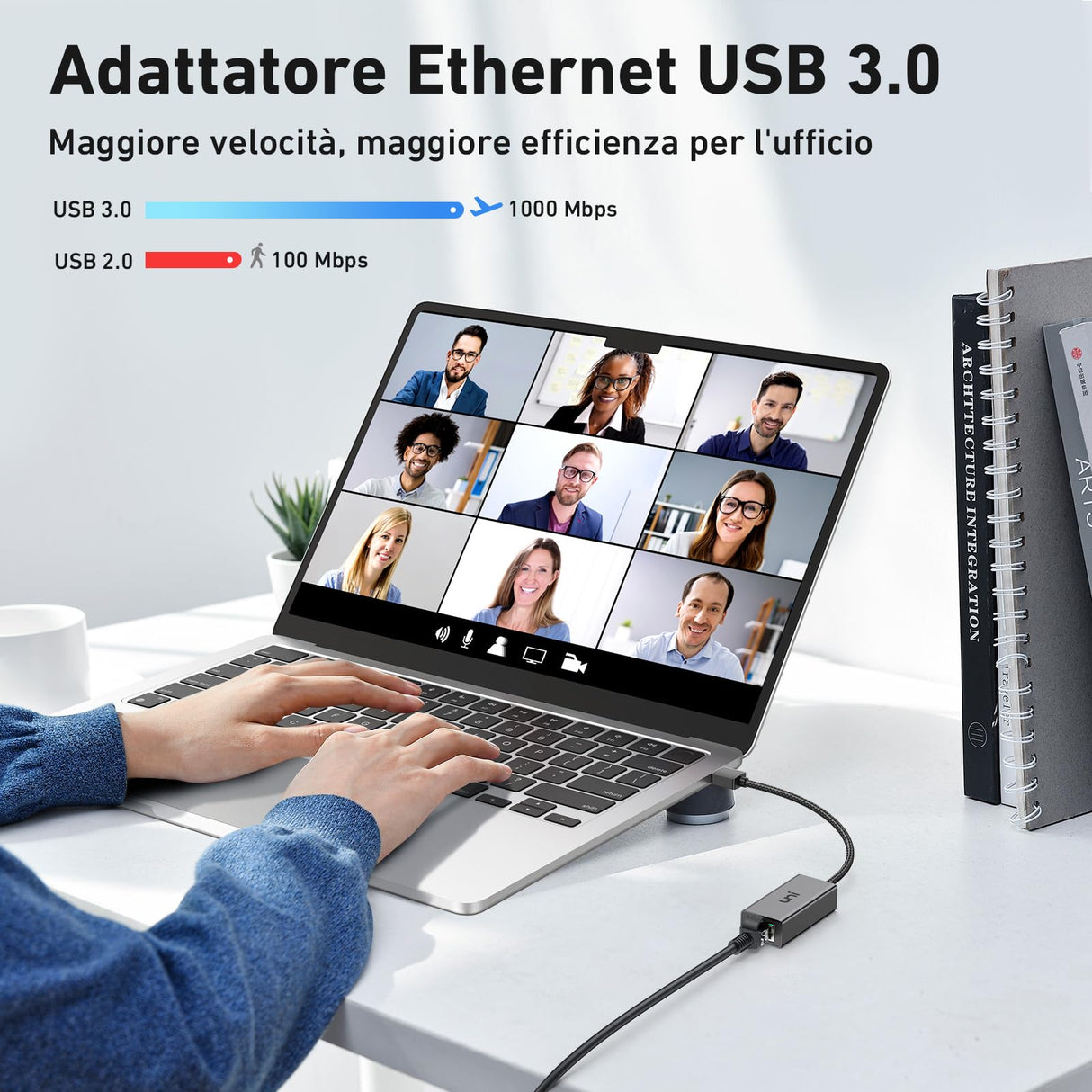 uni Adattatore USB 3.0 a Ethernet, Adattatore Ethernet Nintendo Switch, Adattatore di rete Gigabit da USB a RJ45, Adattatore LAN compatibile con Chrome OS, Windows 8/7/XP/10, macOS, Linux e altro