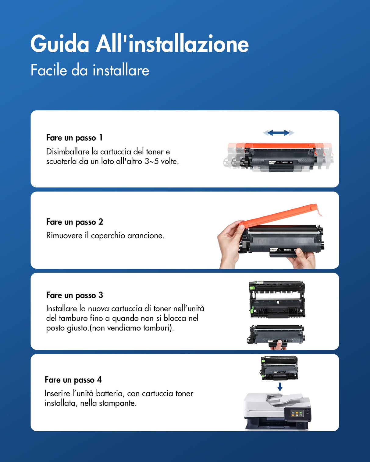 VIPGOOD TN2510 TN-2510 Cartuccia Toner con Chip Compatibile per Brother TN 2510 TN2510XL per MFC L2800DW MFC L2827DW MFCL2835DW HL-L2400DWE HL-L2445DW DCP-L2665DW MFC-L2860DWE (1 Nero)