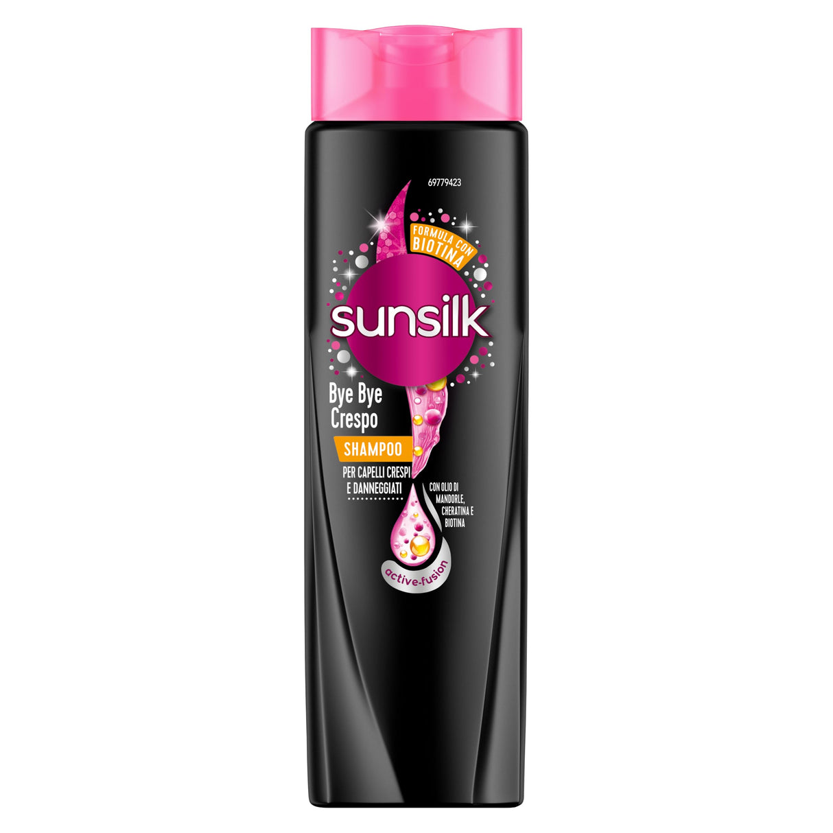 Sunsilk, Shampoo Bye Bye Crespo, Shampoo per Capelli Crespi, Dona Capelli Morbidi, Visibilmente Sani e Luminosi, Formula Active Fusion Arricchita con Olio di Macadamia, Elastina e Biotina, 250 ml