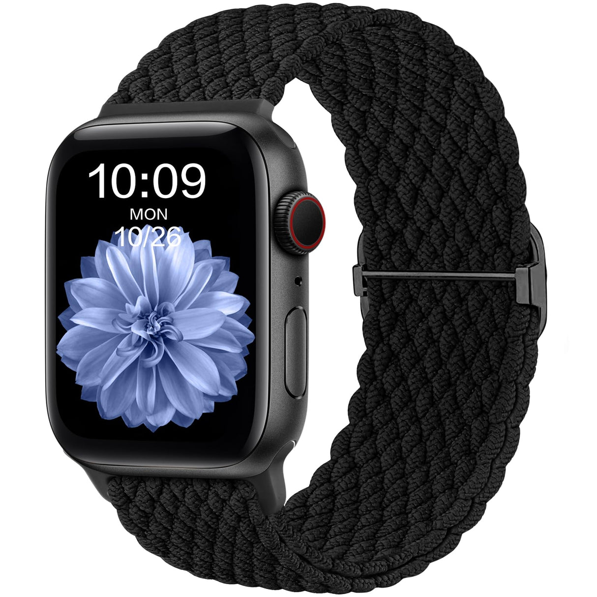 CeMiKa Cinturino di Intrecciato Compatible per Apple Watch 41mm 40mm 38mm, Sport Nylon Ricambio Elastica Cinturini per iWatch Series 9 8 7 6 SE 5 4 3 2 1 Ultra 2/Ultra, Donna Uomini, Nero