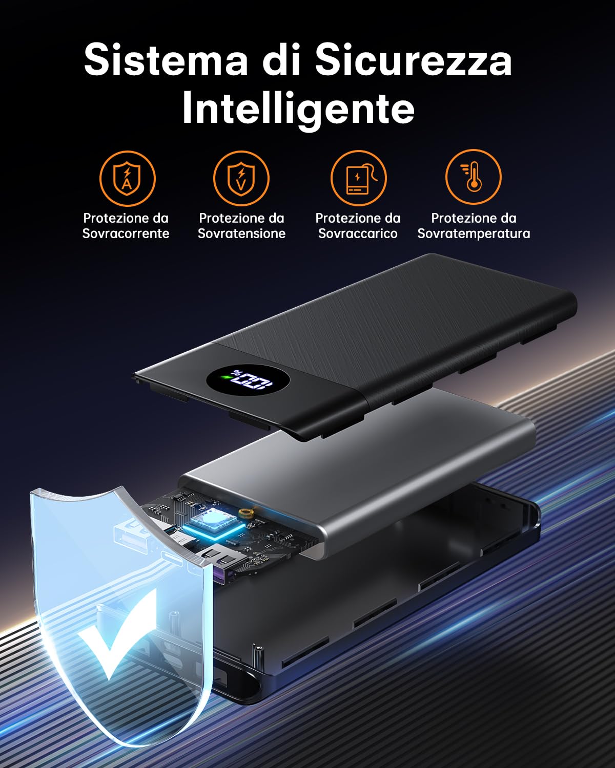 VirtuDrill Power Bank 10000mAh, 22.5W Ultra Leggero Sottile Caricatore Portatile, PD & QC4.0 Powerbank USB C Input/Output & 2 USB-A Uscite Ricarica Rapida, Compatibile con iPhone Samsung Huawei