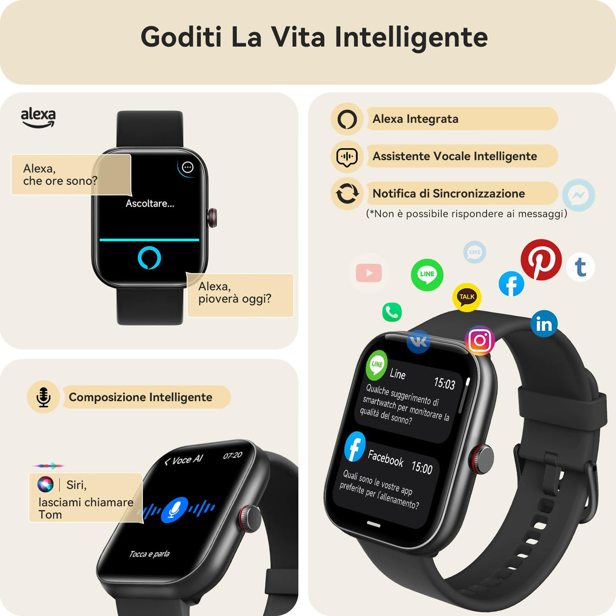 Orologio Smartwatch Uomo- 1.91" Smartwatch con Chiamata Bluetooth e Alexa, 24H Sonno Cardiofrequenzimetro Spo2, 120 Modalità Sport, Impermeabile IP68 Sportivo Digitale Contapassi Uomo per Android iOS