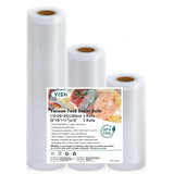 YISH Sacchetti Sottovuoto Alimenti：3 Rotoli Buste Sottovuoto Alimenti 15/20/28x300cm, Sacchetti Sottovuoto Goffrati Senza BPA, Rotoli Sottovuoto Alimenti per Macchina Sottovuoto e Sous Vide Cucina