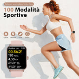 Smartwatch Donna Uomo Rispondi/Effettua Chiamate, 1.8" Orologio Alexa Integrata, SpO2/Frequenza Cardiaca/Sonno/Stress, 100 Modalità Sport, Contacalorie/Passi/Distanza, IP68 Smart Watch per Android/iOS