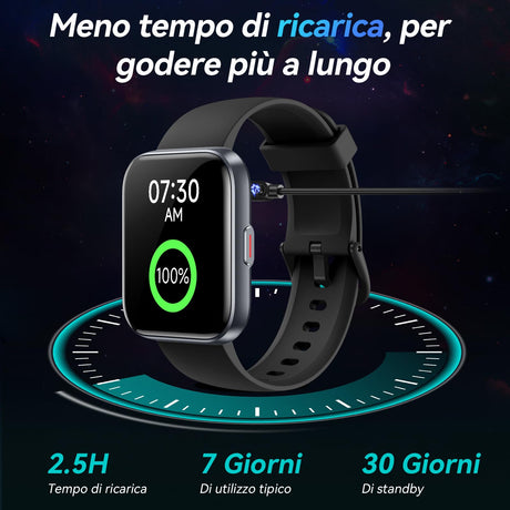 Smartwatch Uomo Donna, 1.8" Orologio Smartwatch con Effettua/Risposta Chiamate, Orologio Fitness con 100+ Modalità Sportive, Contapassi/Sonno/Cardiofrequenzimetro/SpO2, IP68 Activity Fitness Tracker