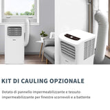 SHINCO Condizionatore Portatile 9000 BTU/H, 2,6kW, 22㎡, 3-in-1 Climatizzatore Portatile con tubo di scarico, Ventilatore, Raffreddamento, Deumidificazione, 24H Timer, Sleep Mode, Funzione Follow-me