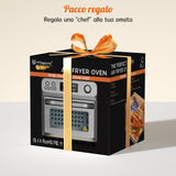 HYSapientia® Forno Friggitrice ad Aria Calda 24 litri 10 in 1, 1800W Friggitrice aria in acciaio inox，Ricette e istruzioni italiane，forno ad aria con 8 accessori…