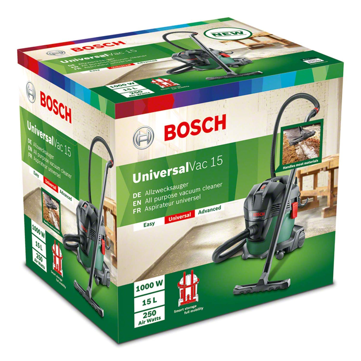 Aspirapolvere Da Officina Bosch - Universalvac 15 (fornito Con Set Di Accessori)