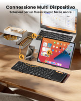 ProtoArc Tastiera Bluetooth Pieghevole, XK01 TP Tastiera Wireless Layout Italiana con Touchpad, Tastiera iPad Portatile Viaggio per iPhone, Android, PC Telefono Tablet Windows - Nero