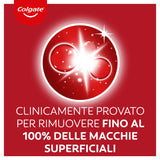 Colgate Dentifricio Sbiancante Max White Optic 4 Confezioni da 75 ml I Clinicamente Provato per Rimuovere Fino al 100% delle Macchie Superficialil I Denti più bianchi I Sbiancamento denti istantaneo