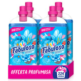 Fabuloso Ammorbidente Concentrato Profumato Fresco Mattino 4x1,25L | Bucato Morbido e Profumato per Settimane* | Fragranza Attivata dal Movimento | Rende i Capi Più Facili da Stirare** | 224 Lavaggi