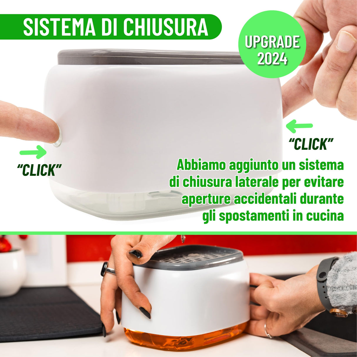 Dispenser Sapone Cucina con Spugna, Appendibile - Erogatore Dosatore per Detersivo Piatti CentralEcomm