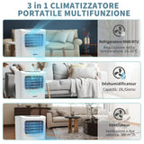 SHINCO Condizionatore Portatile 9000 BTU/H, 2,6kW, 22㎡, 3-in-1 Climatizzatore Portatile con tubo di scarico, Ventilatore, Raffreddamento, Deumidificazione, 24H Timer, Sleep Mode, Funzione Follow-me