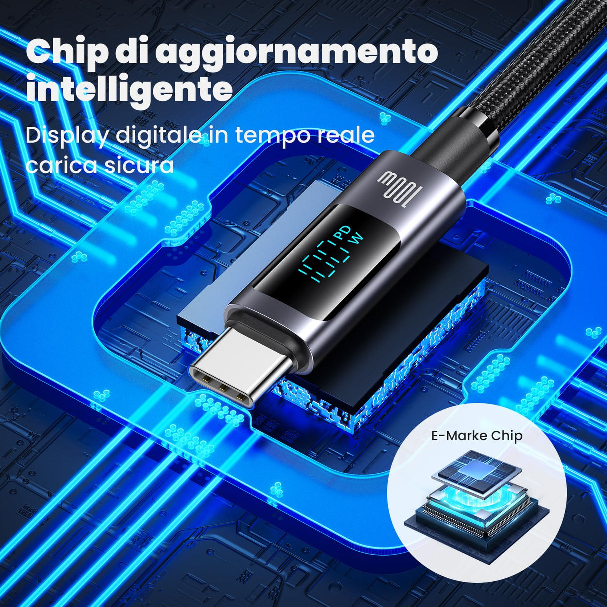 enablink Cavo di ricarica USB C, 100 W, E-Marker USB C a USB C, compatibile con Phone 15/15 Plus/15 Pro/15 Pro Max, MacBook Pro 2022, Pad Pro 2022, Galaxy S24/S23 Ultra, Pixel, 1.2M