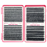 Qiveaory Kit di Estensione Delle Ciglia fai da 720pcs DIY Individual Lashes Clusters D Curl Kit con Lash Bond and Seal,Remover Extension Ciglia,Pinzette per Ciglia Pennello(10-18mm,30D+40D+50D+60D)