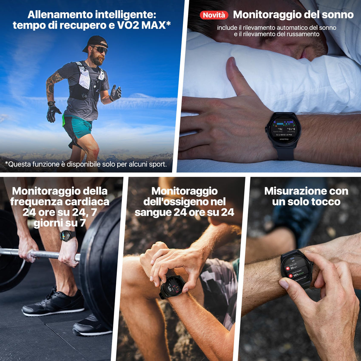 TicWatch Pro 5 Enduro Smartwatch da uomo 1,43" Android Wear OS Smart Watch 90 ore di batteria 110+ modalità di allenamento 7/24 frequenza cardiaca Salute 5ATM GPS Bussola Non compatibile con iPhone