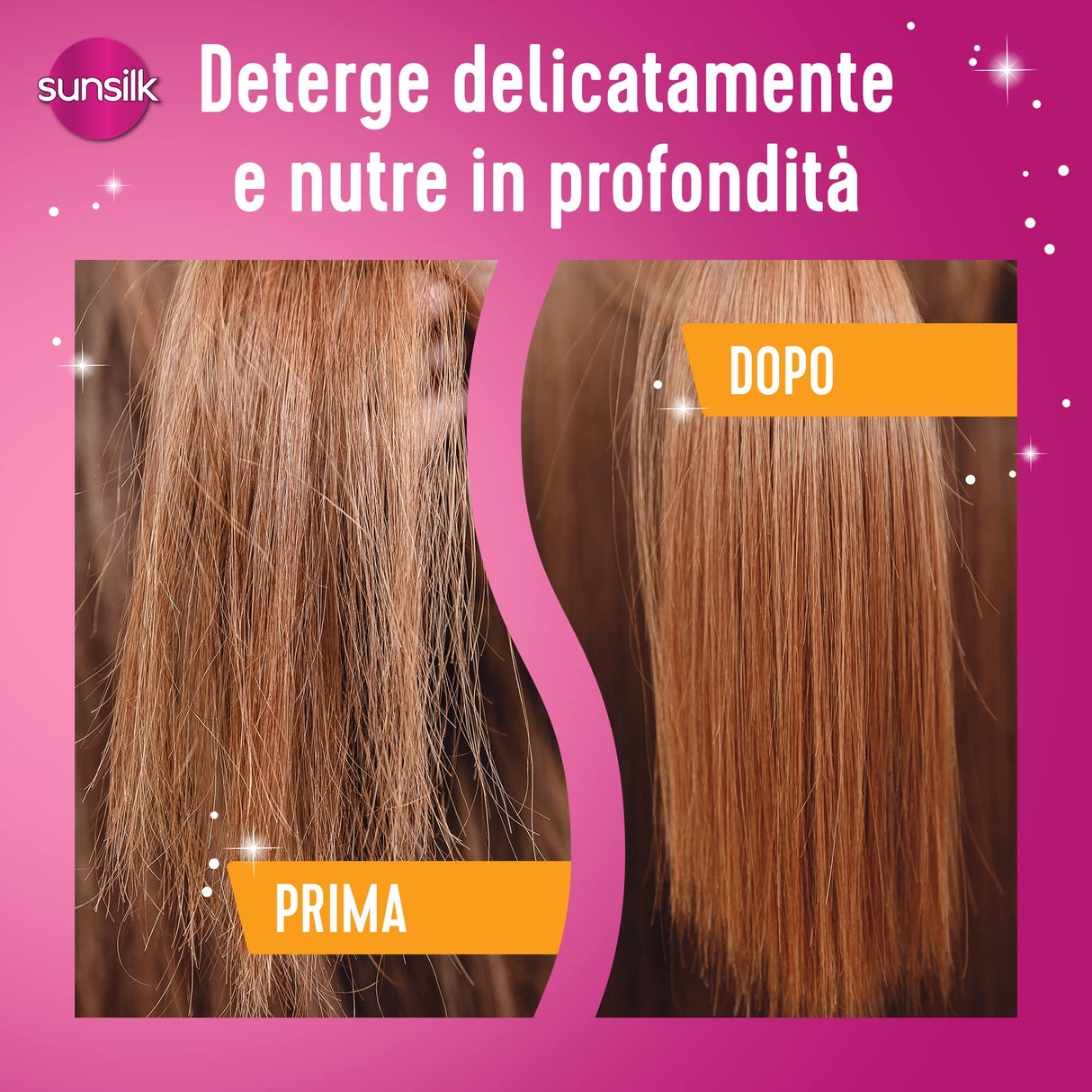 Sunsilk, Shampoo Bye Bye Crespo, Shampoo per Capelli Crespi, Dona Capelli Morbidi, Visibilmente Sani e Luminosi, Formula Active Fusion Arricchita con Olio di Macadamia, Elastina e Biotina, 250 ml